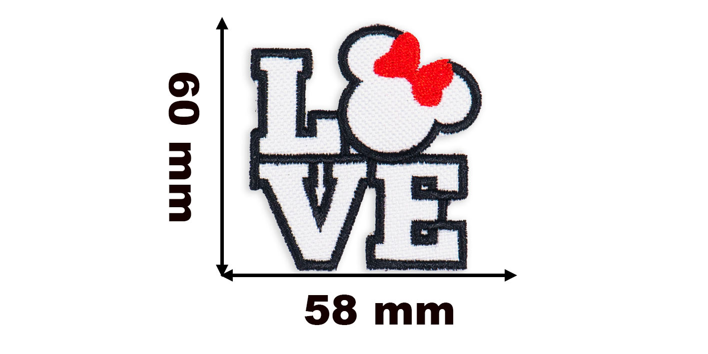 Naszywka naprasowanka love myszka